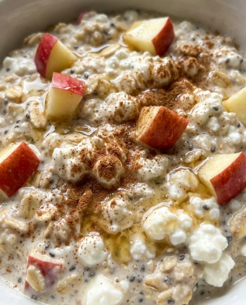 Apple Cottage Cheese Overnight Oats