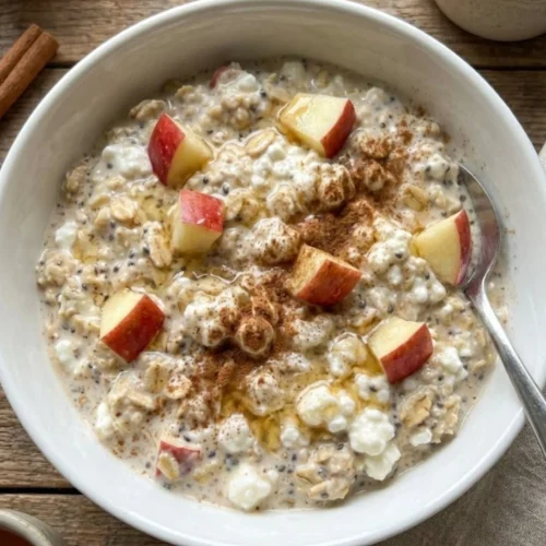 Apple Cottage Cheese Overnight Oats