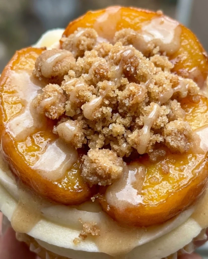 Peach Cobbler Cupcakes