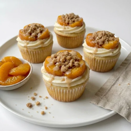 Peach Cobbler Cupcakes