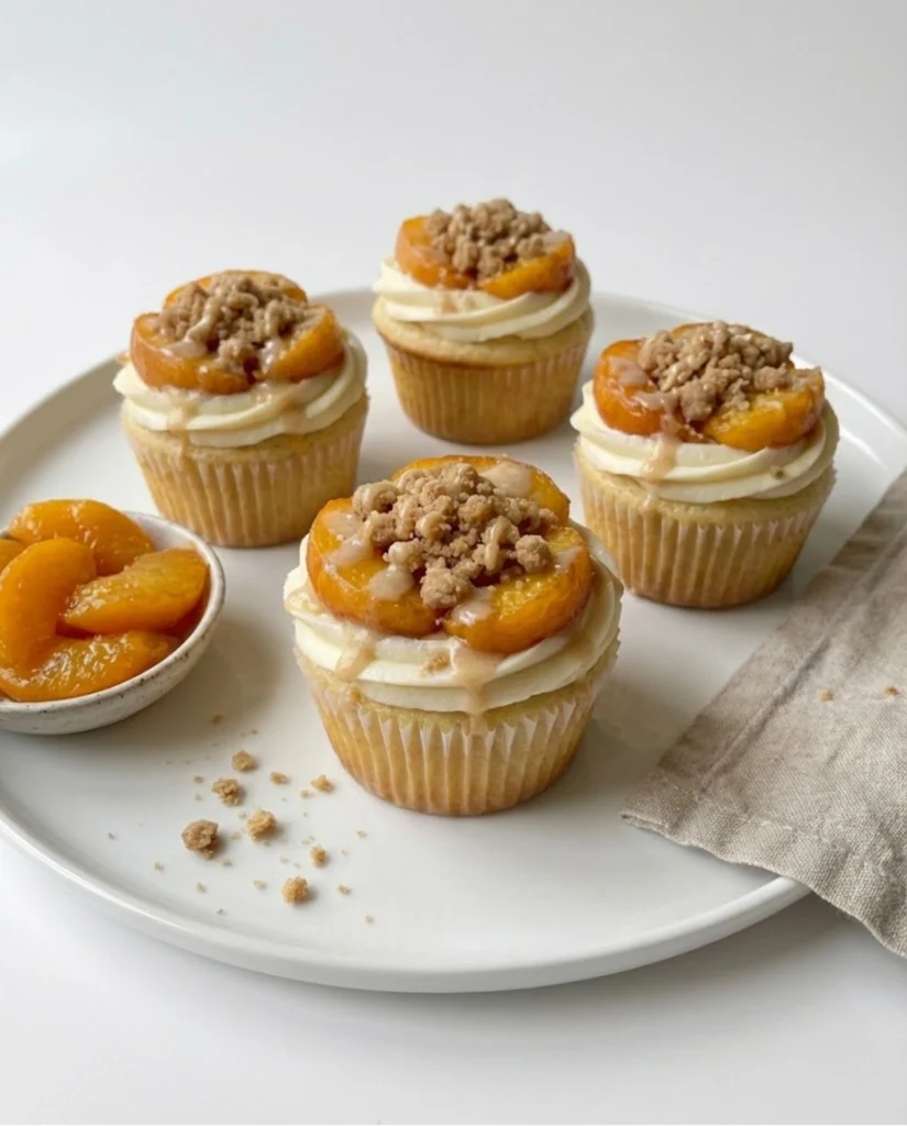 Peach Cobbler Cupcakes
