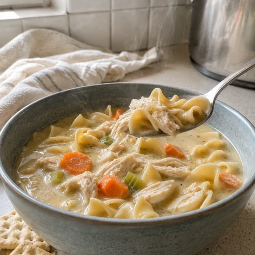 Creamy Chicken Noodle Soup hero shot