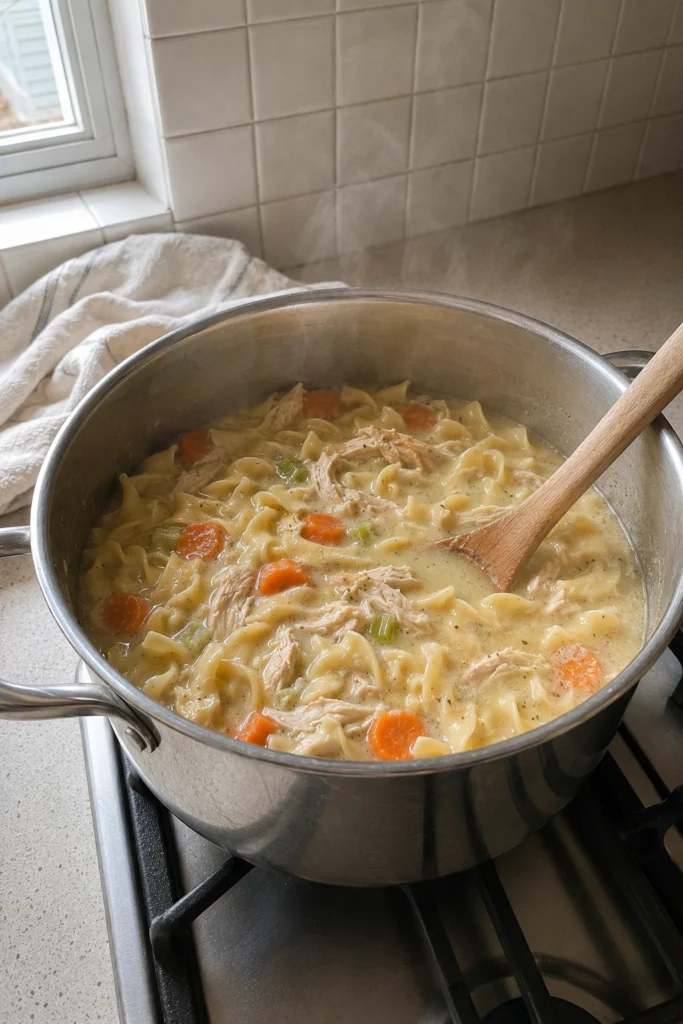 Creamy Chicken Noodle Soup process