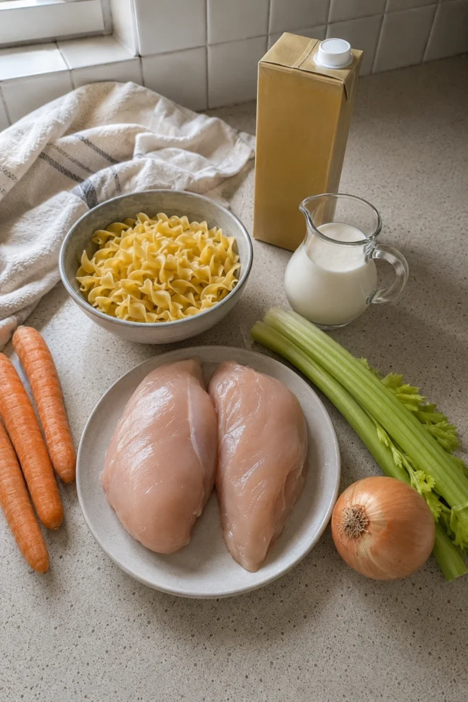 Creamy Chicken Noodle Soup ingredients