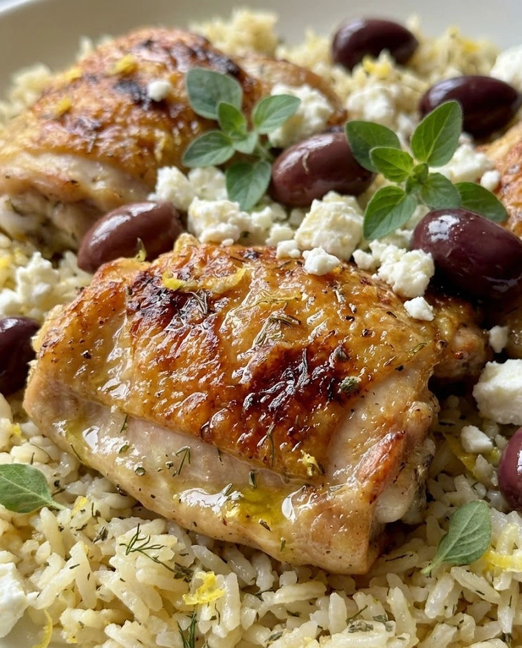 Greek Chicken Thighs and Rice
