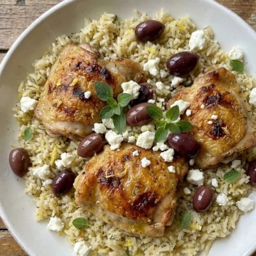 Greek Chicken Thighs and Rice