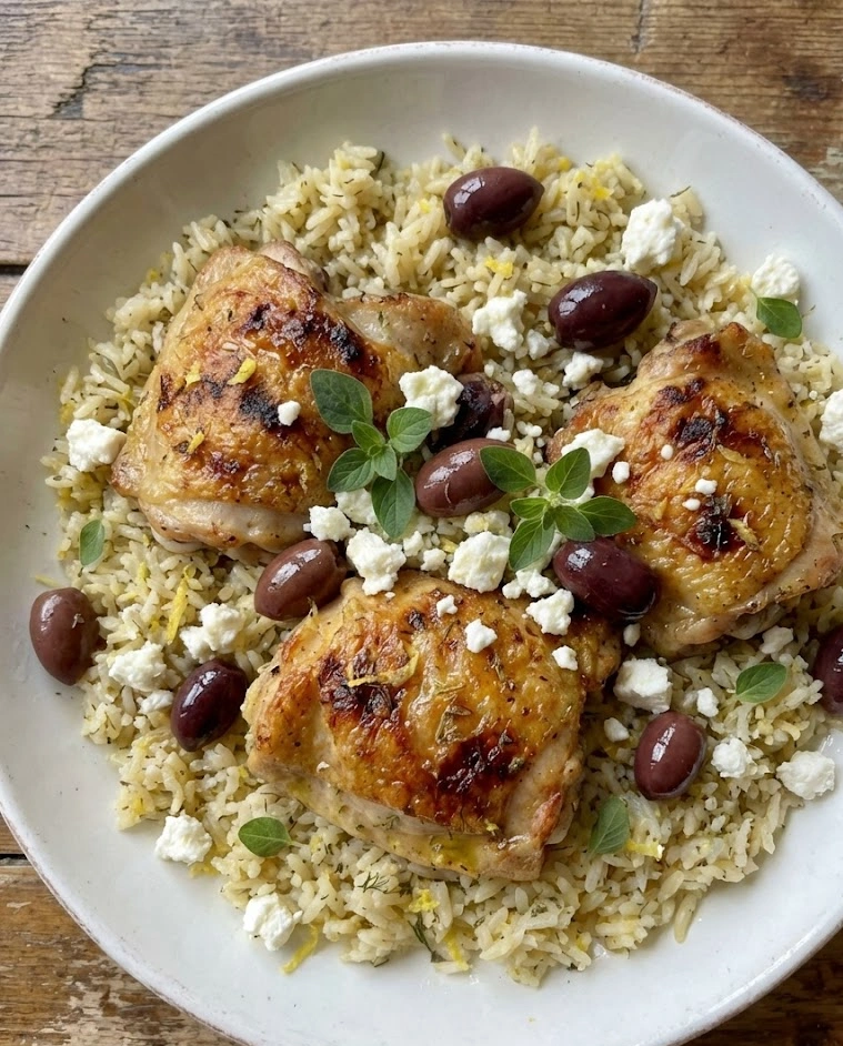 Greek Chicken Thighs and Rice
