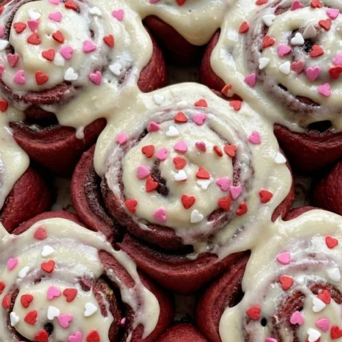 Red Velvet Valentine's Day Cinnamon Rolls