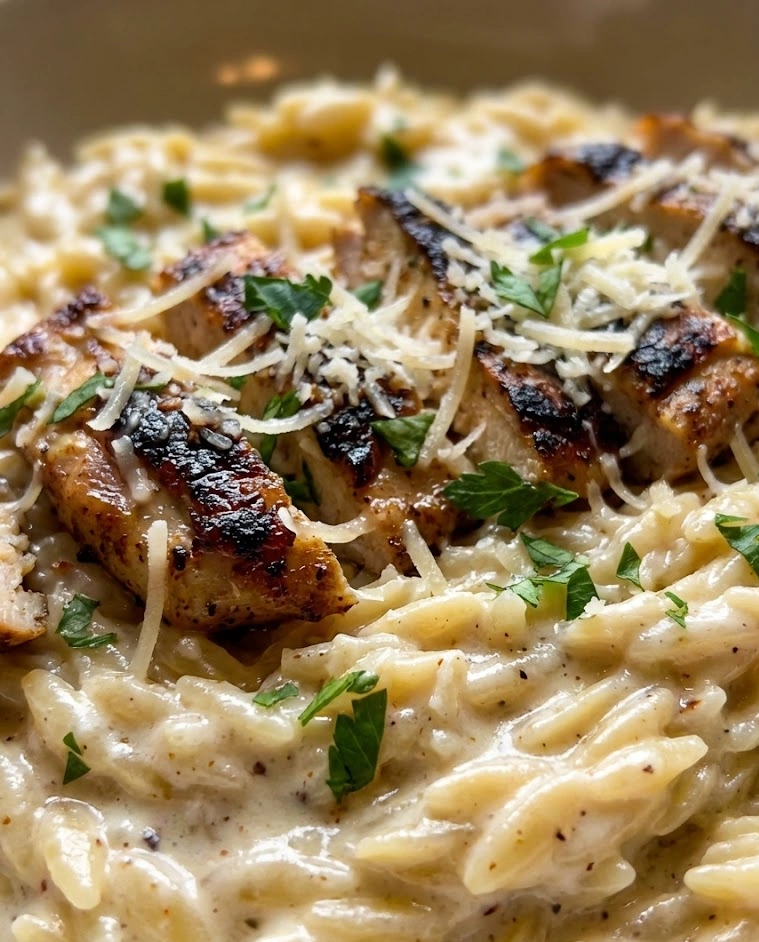 Creamy Cajun Chicken Alfredo Orzo