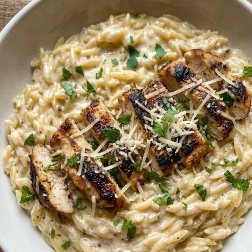 Creamy Cajun Chicken Alfredo Orzo