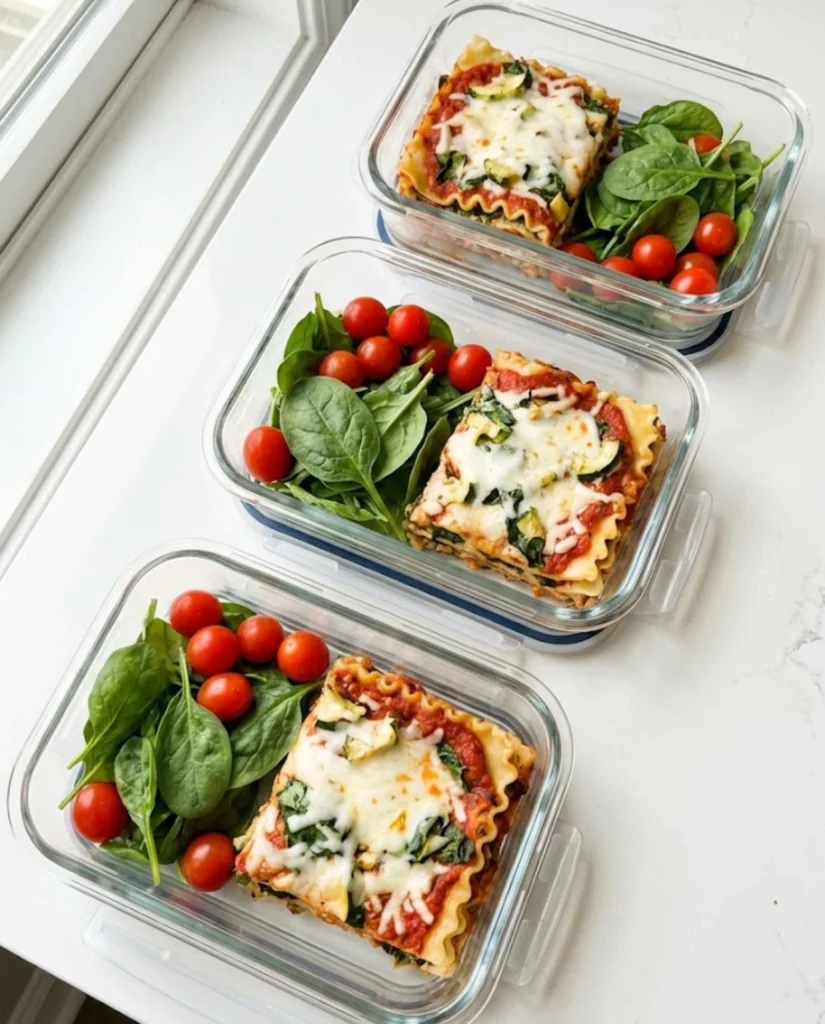 Vegetable Cottage Cheese Lasagna Meal Prep