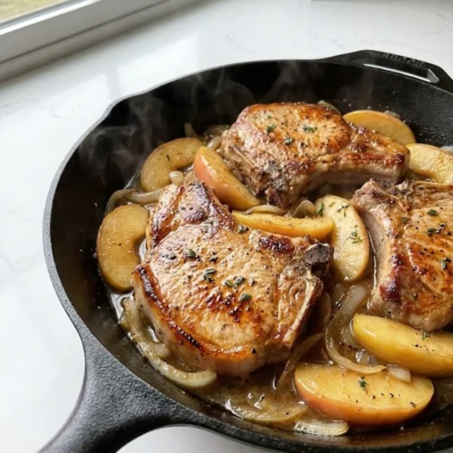 Pork Chops with Apples and Onions