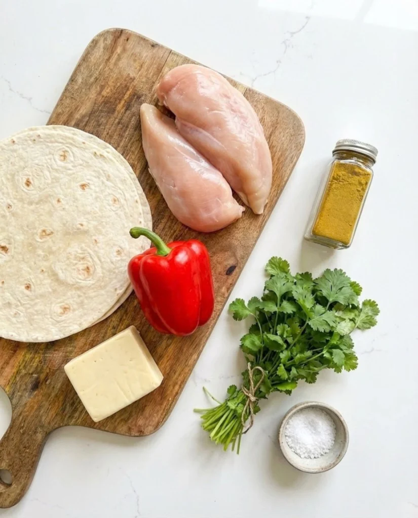 Grilled Curry Chicken Quesadillas ingredients