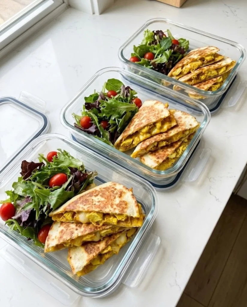 Grilled Curry Chicken Quesadillas meal prep