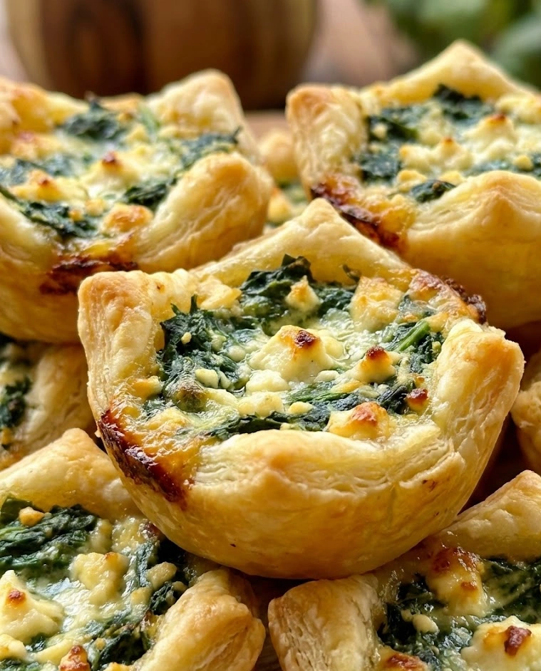 Spinach Feta Puff Pastry Bites