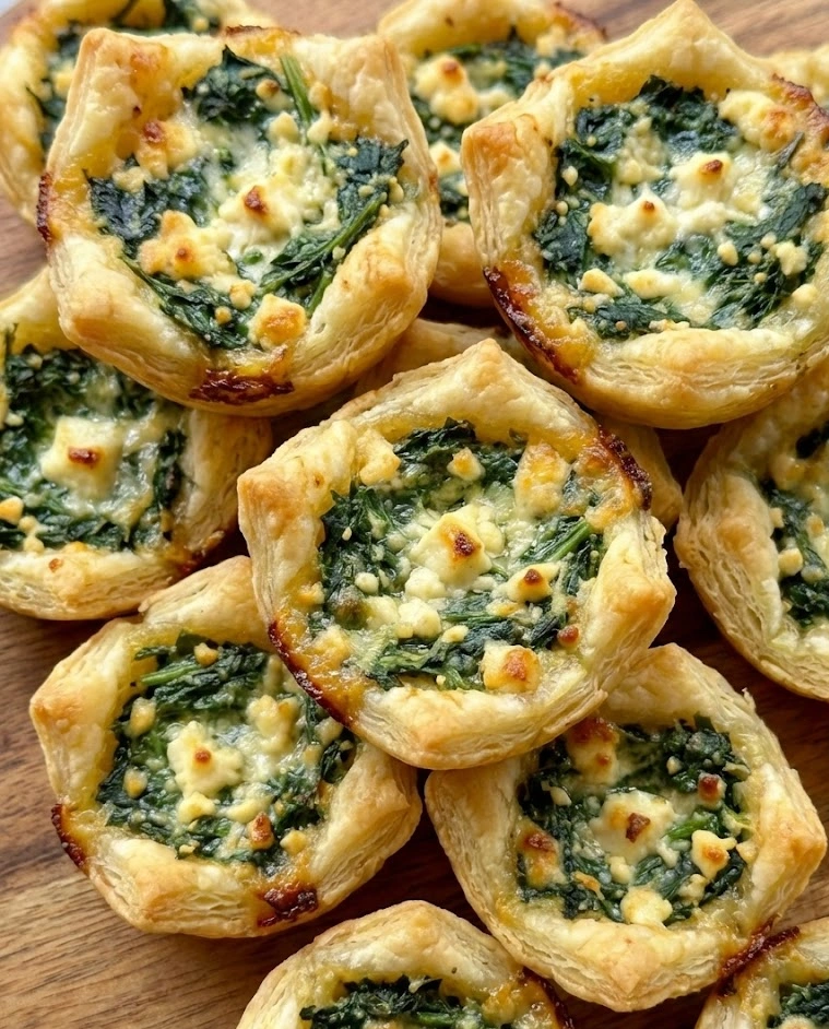 Spinach Feta Puff Pastry Bites