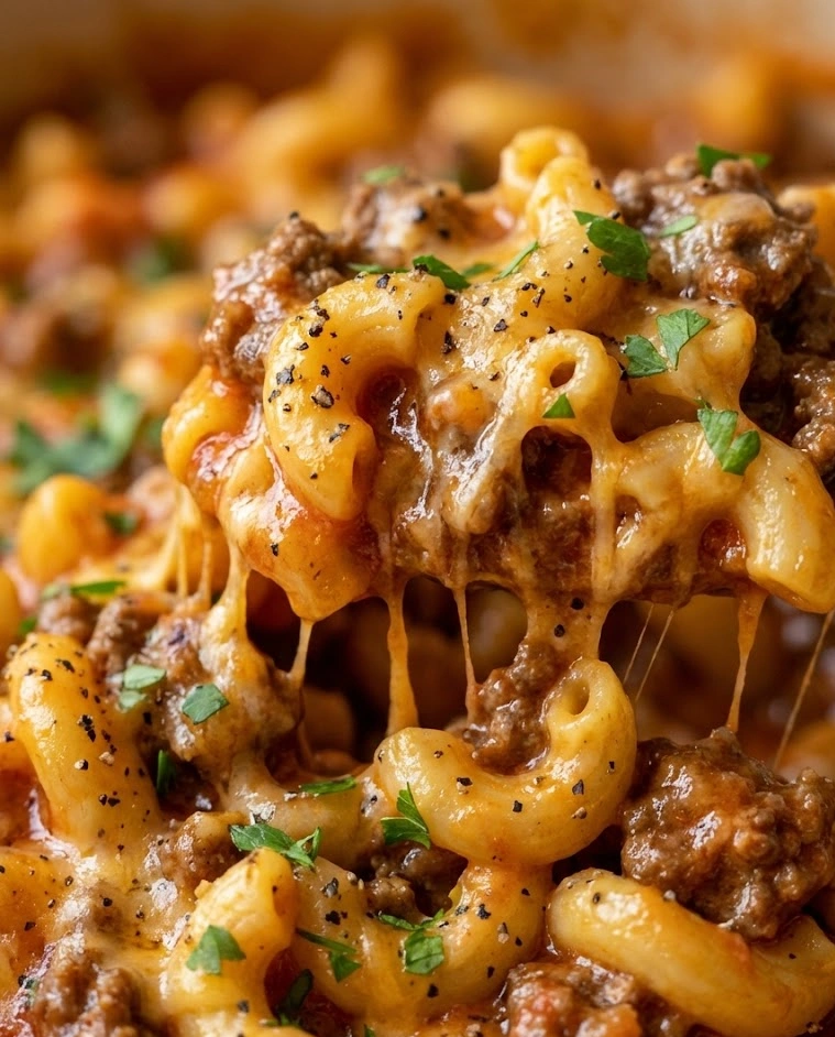 Tomato Beef Mac and Cheese