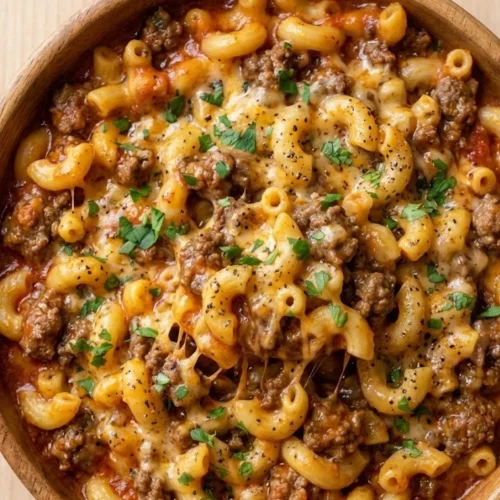 Tomato Beef Mac and Cheese