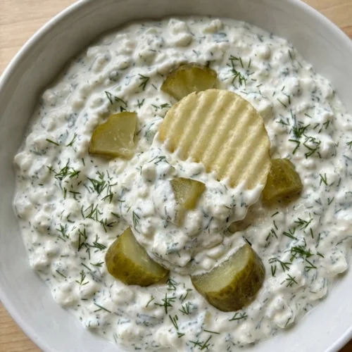 Dill Pickle Dip with Cottage Cheese