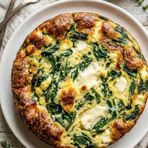 Spinach Frittata With Feta Cheese