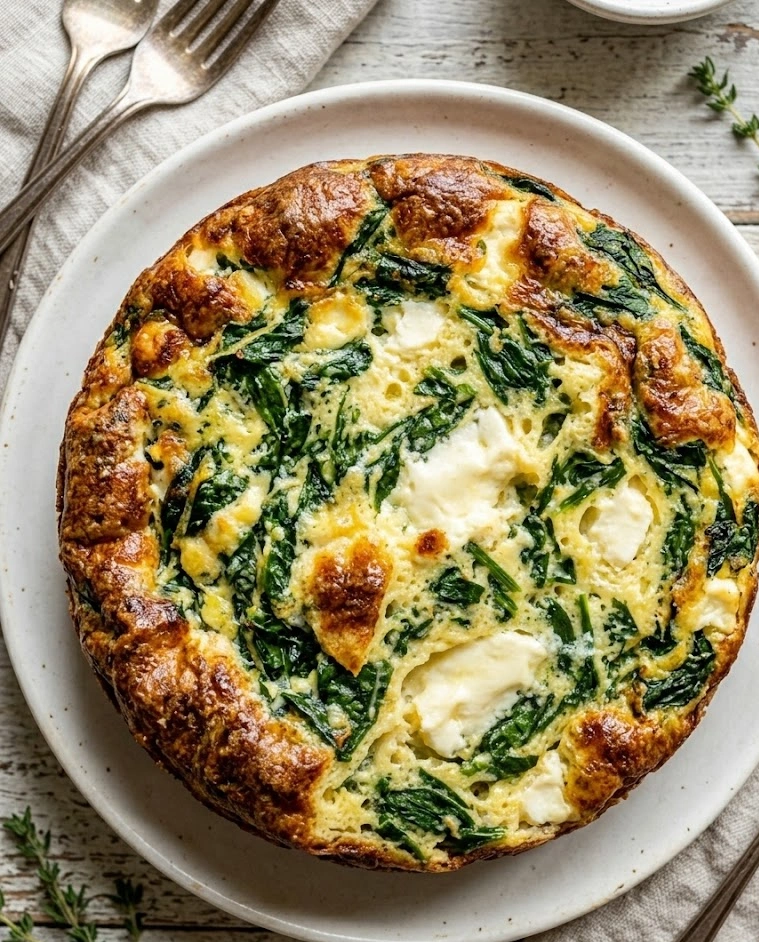 Spinach Frittata With Feta Cheese