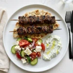 Greek Lamb Souvlaki With Salad
