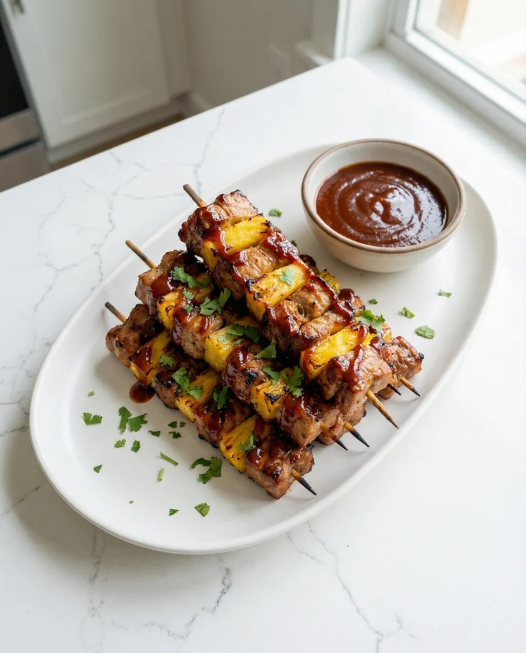 Pineapple BBQ Pork Skewers