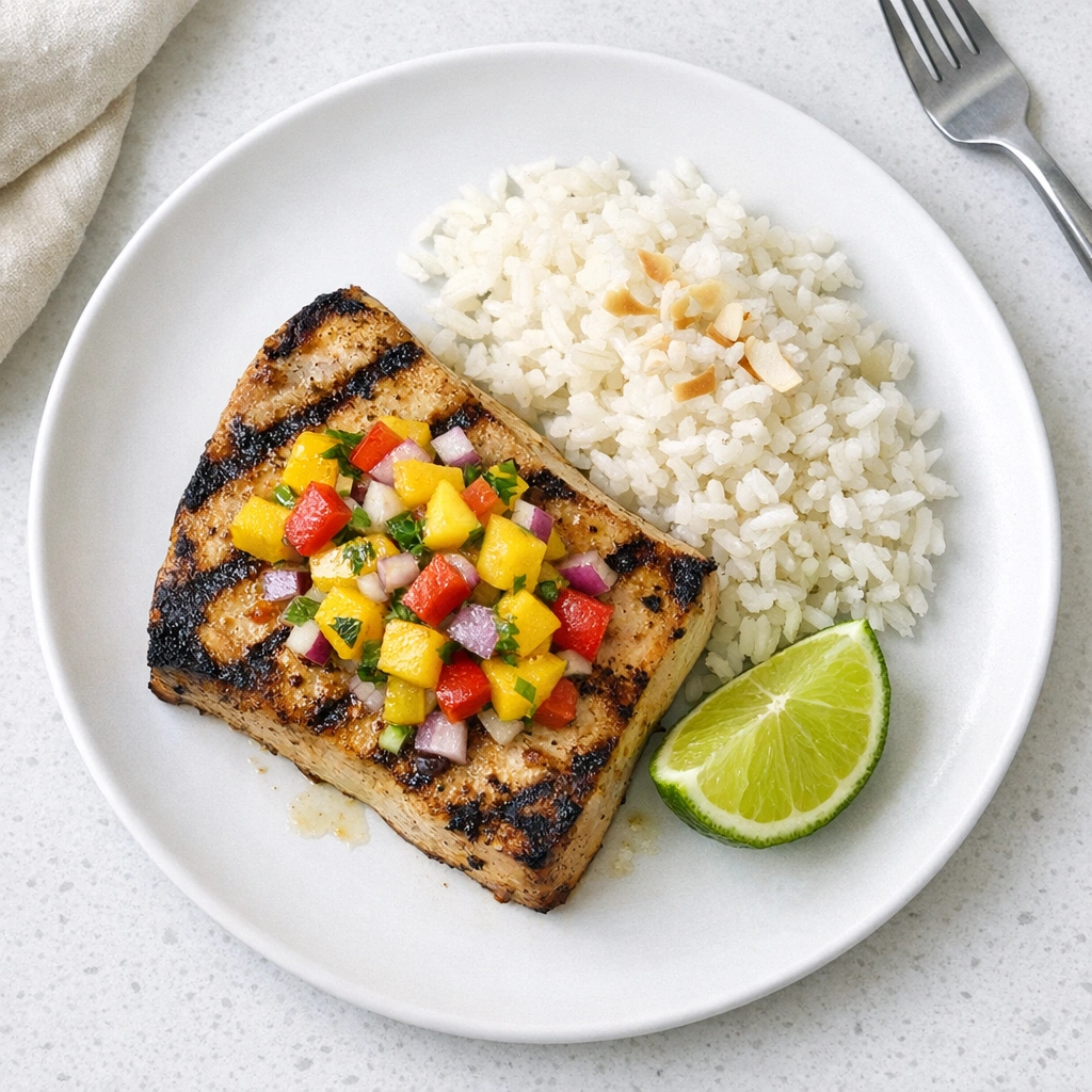 Grilled Swordfish With Mango Salsa