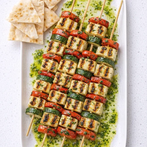 Grilled Vegetable and Halloumi Skewers