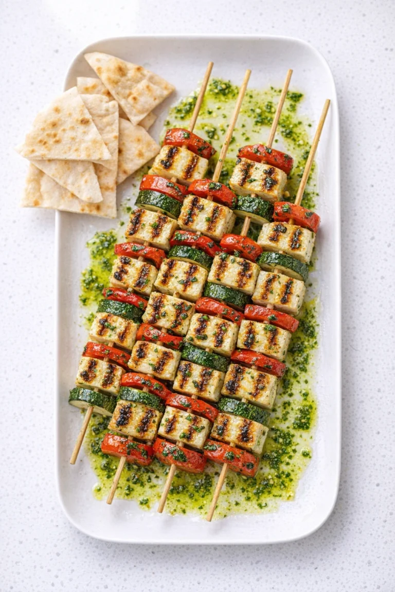 Grilled Vegetable and Halloumi Skewers