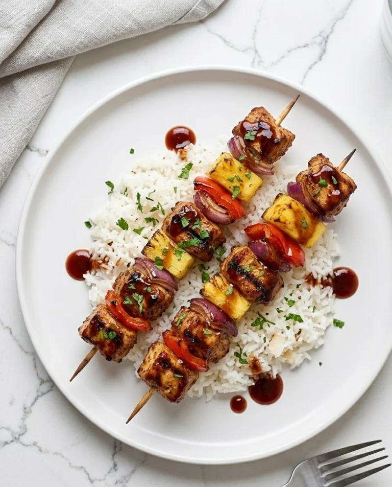 BBQ Chicken Pineapple Kebabs