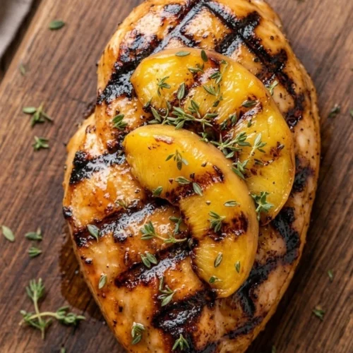 Grilled Chicken With Peach Glaze