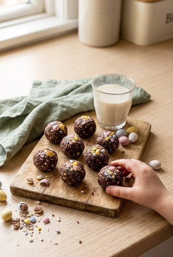 Mini Egg Brownie Batter Energy Balls
