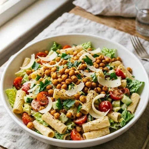 Tahini Caesar Pasta Salad
