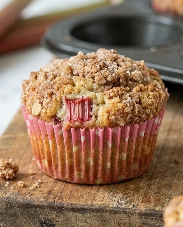 Rhubarb Muffins with Greek Yogurt