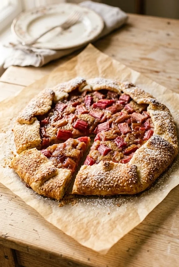 Rhubarb and Almond Galette