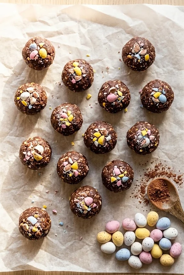 Mini Egg Brownie Batter Energy Balls