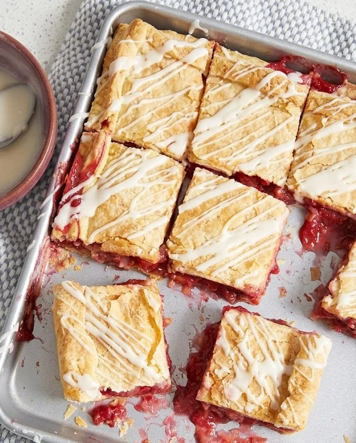 Raspberry Rhubarb Slab Pie