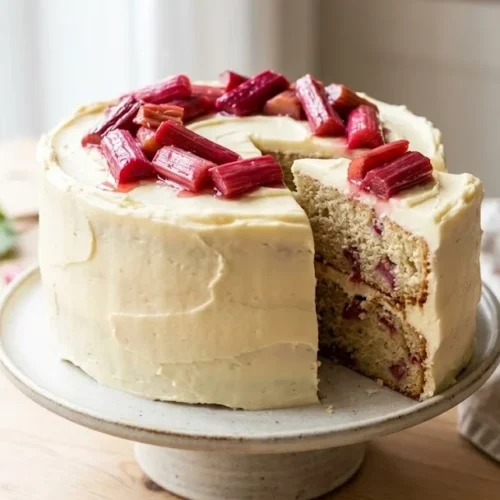 Rhubarb and White Chocolate Cake
