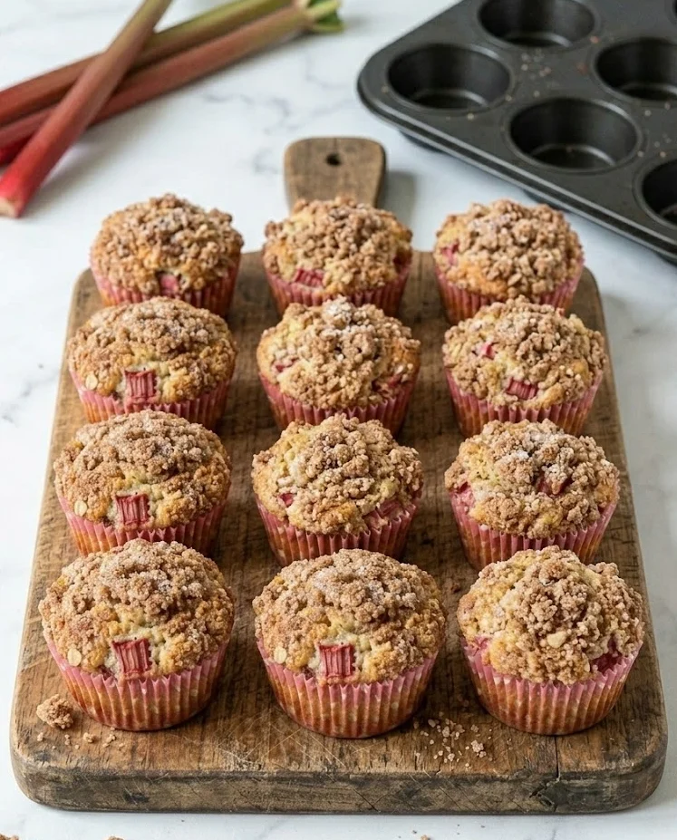 Rhubarb Muffins with Greek Yogurt