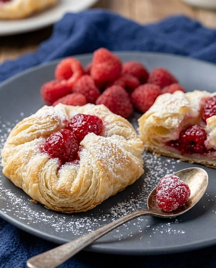 Easy Raspberry Danish with Puff Pastry