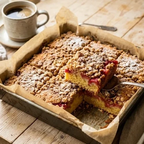 Rhubarb Coffee Crumb Cake