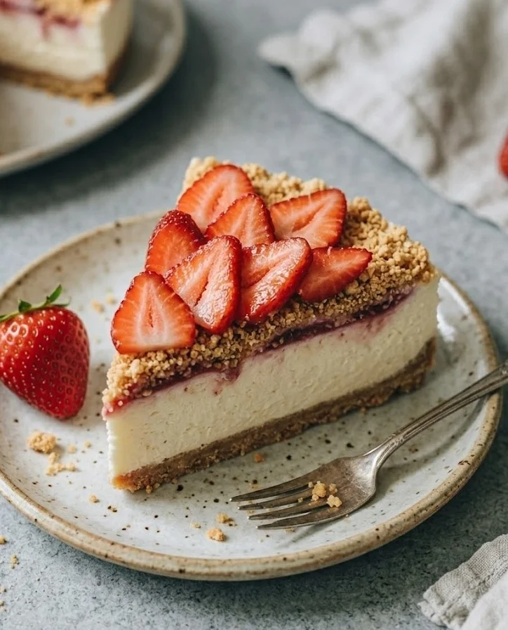 No Bake Strawberry Cheesecake Lasagna