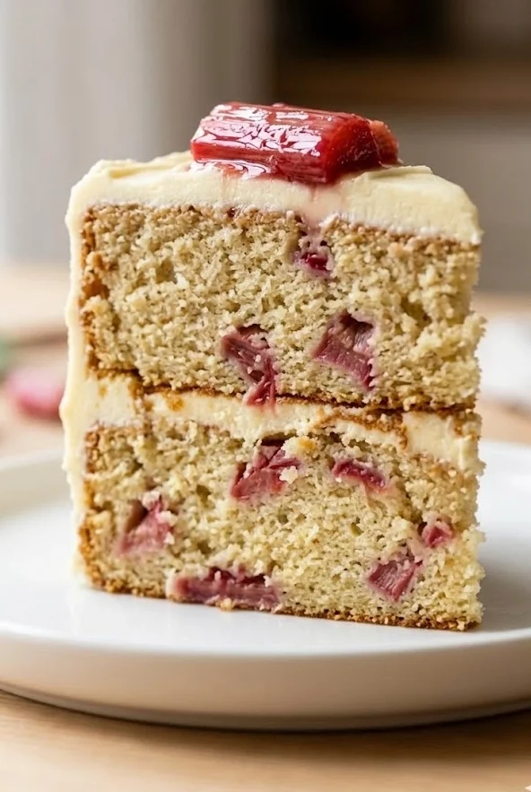 Rhubarb and White Chocolate Cake