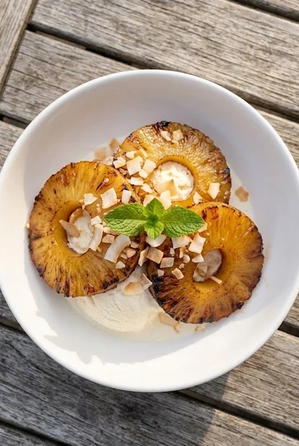 Air Fryer Rum Soaked Pineapple