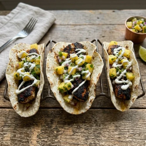 Blackened Mahi-Mahi Tacos With Pineapple Salsa