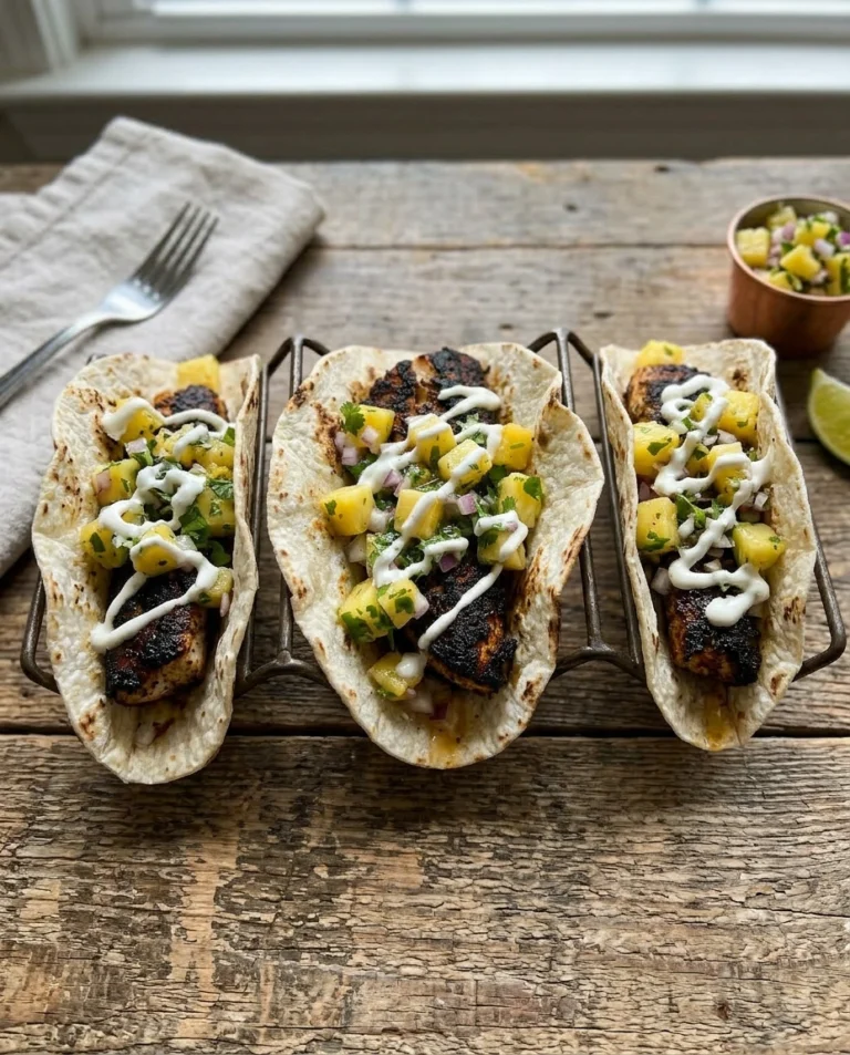 Blackened Mahi-Mahi Tacos With Pineapple Salsa