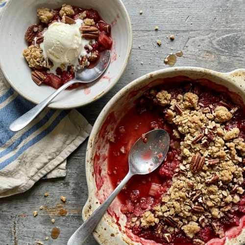 Rhubarb Raspberry Crumble
