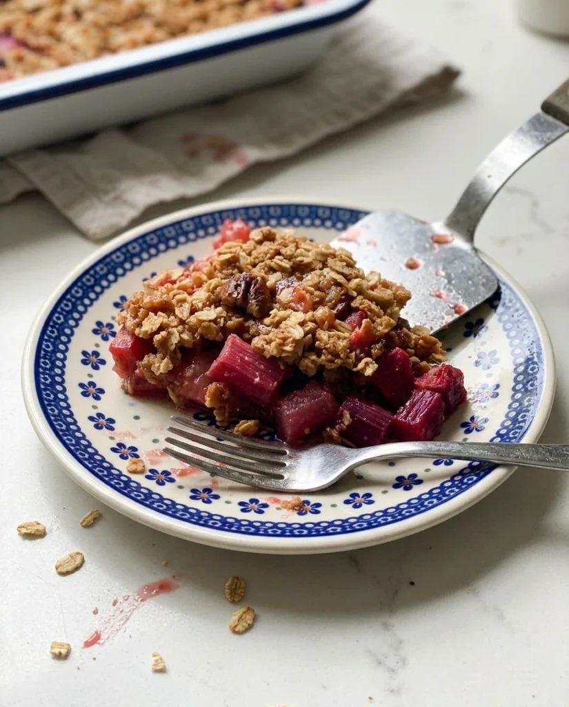 Rhubarb Crisp with Frozen Rhubarb