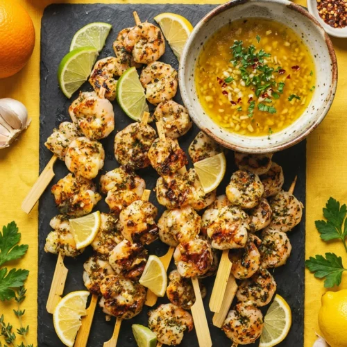 Grilled Citrus Garlic Shrimp Skewers
